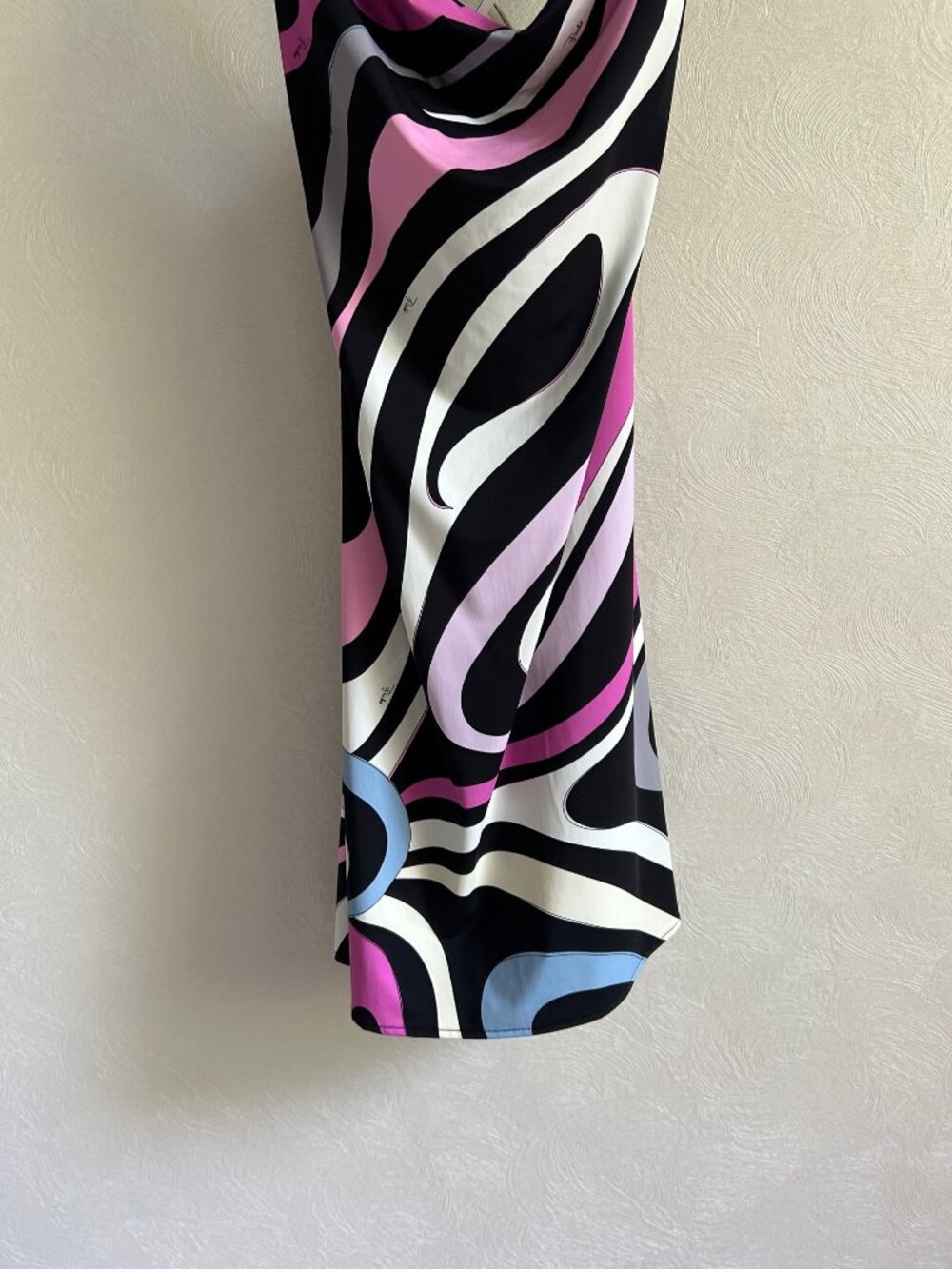 Emilio Pucci Swirl Print Cowl Cross Back Mini Slip Dress - Picture 8 of 9